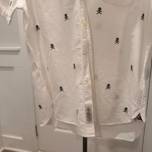 Ralph Lauren White Shirt with Black Skull Pattern - Picture 13 of 14